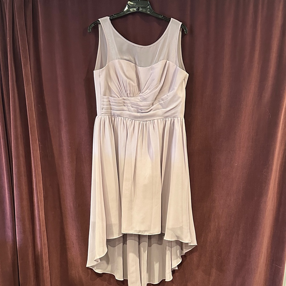 Elegant Sleeveless Lavender Cream Grey Dress
